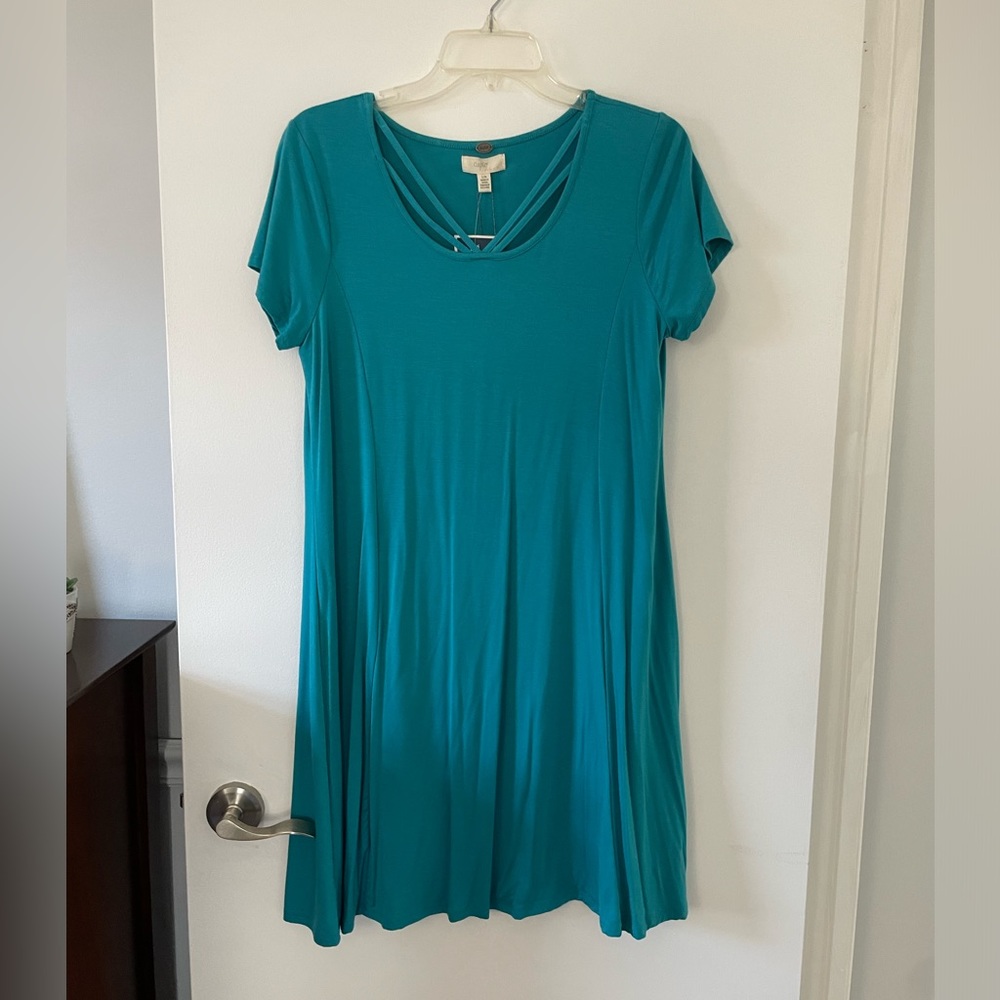 Cupio - blue shirt sleeve dress